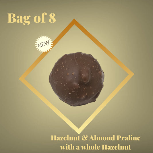 Hzalnut & Almond Praline with a whole Hazelnut
