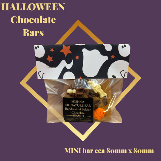 mishka belgian halloween mini  chocolate bar